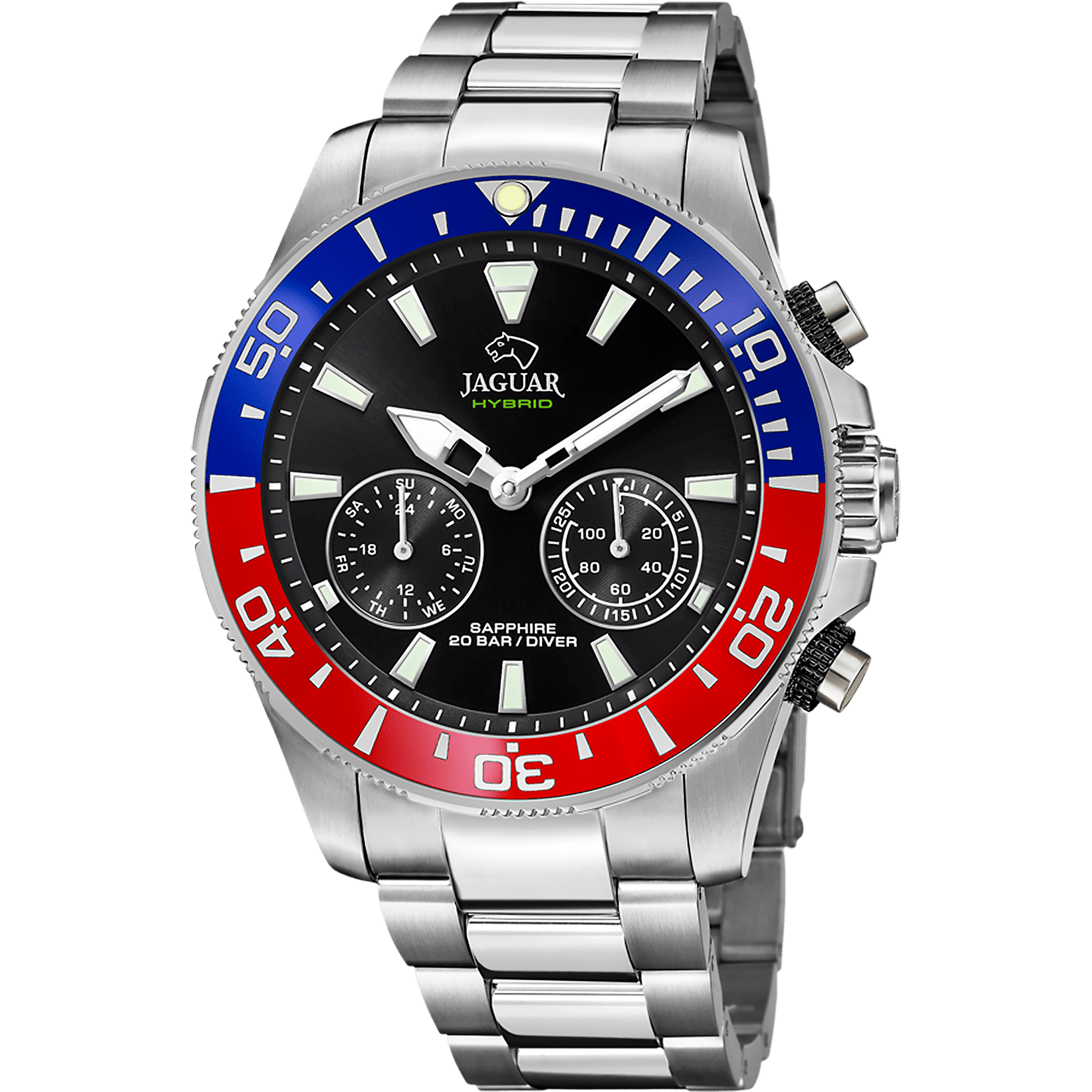 Montre Jaguar connectec J888/4 Noir, Bracelet Acier, Homme