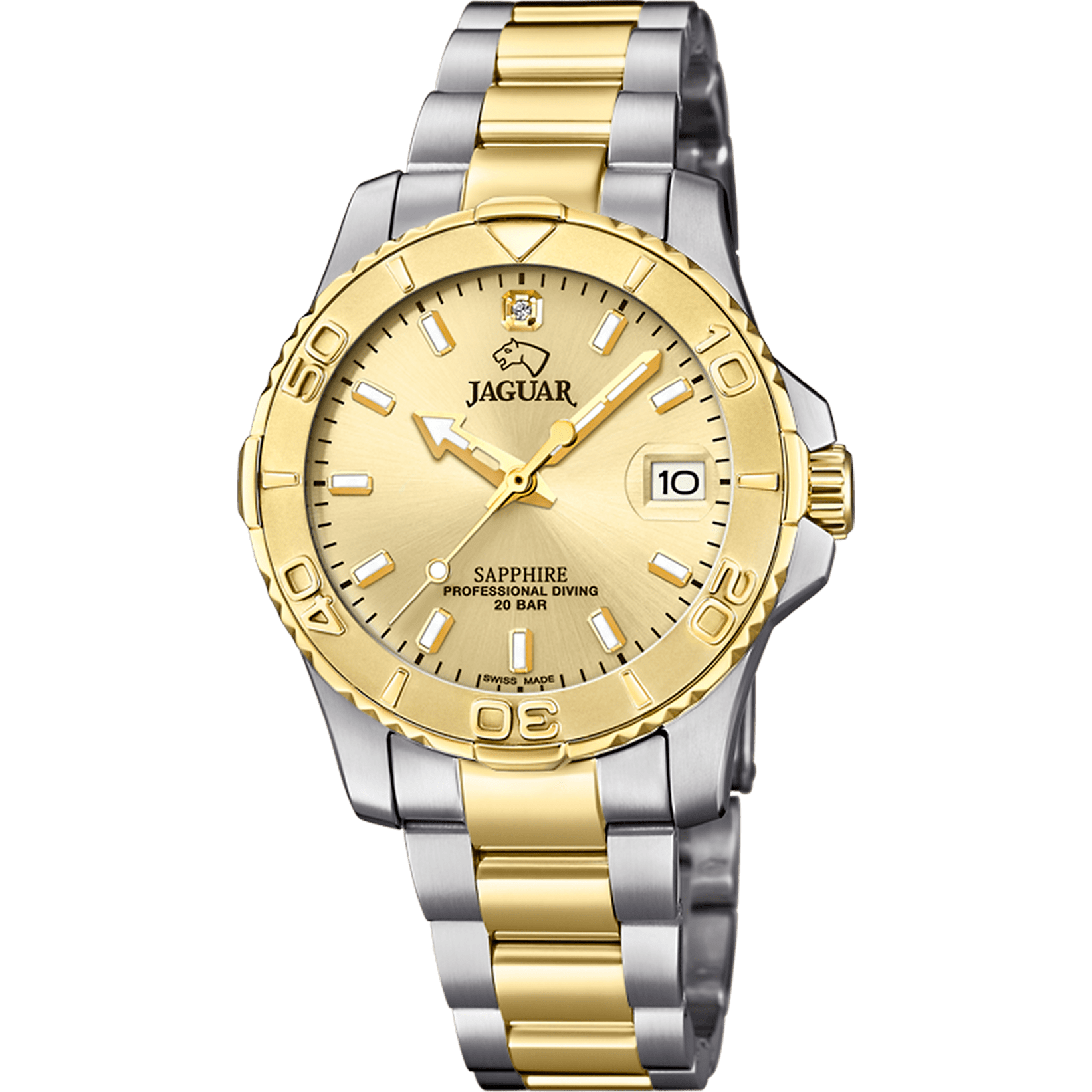 Montre Jaguar Cosmopolitan J896/2 Champagne, Bracelet Acier, Femme