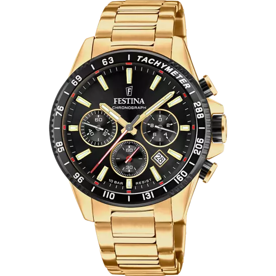 Montre Festina Timeless F20634/5 Noir, Bracelet Acier, Homme