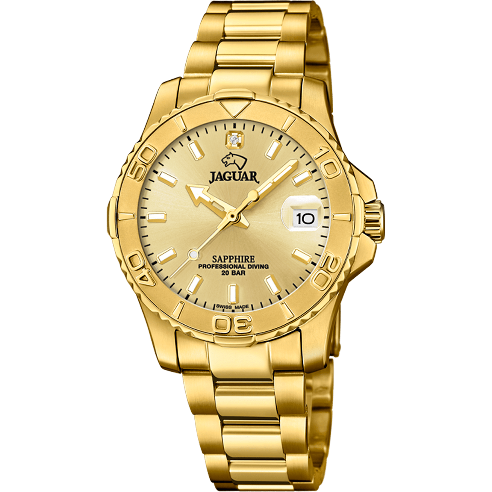 Montre Jaguar Cosmopolitan J898/2 Champagne, Bracelet Acier, Femme