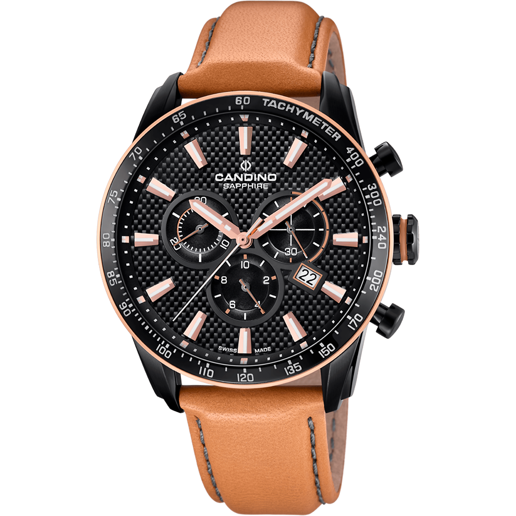 Montre Candino C4683/1 Noir, Bracelet Cuir, Homme