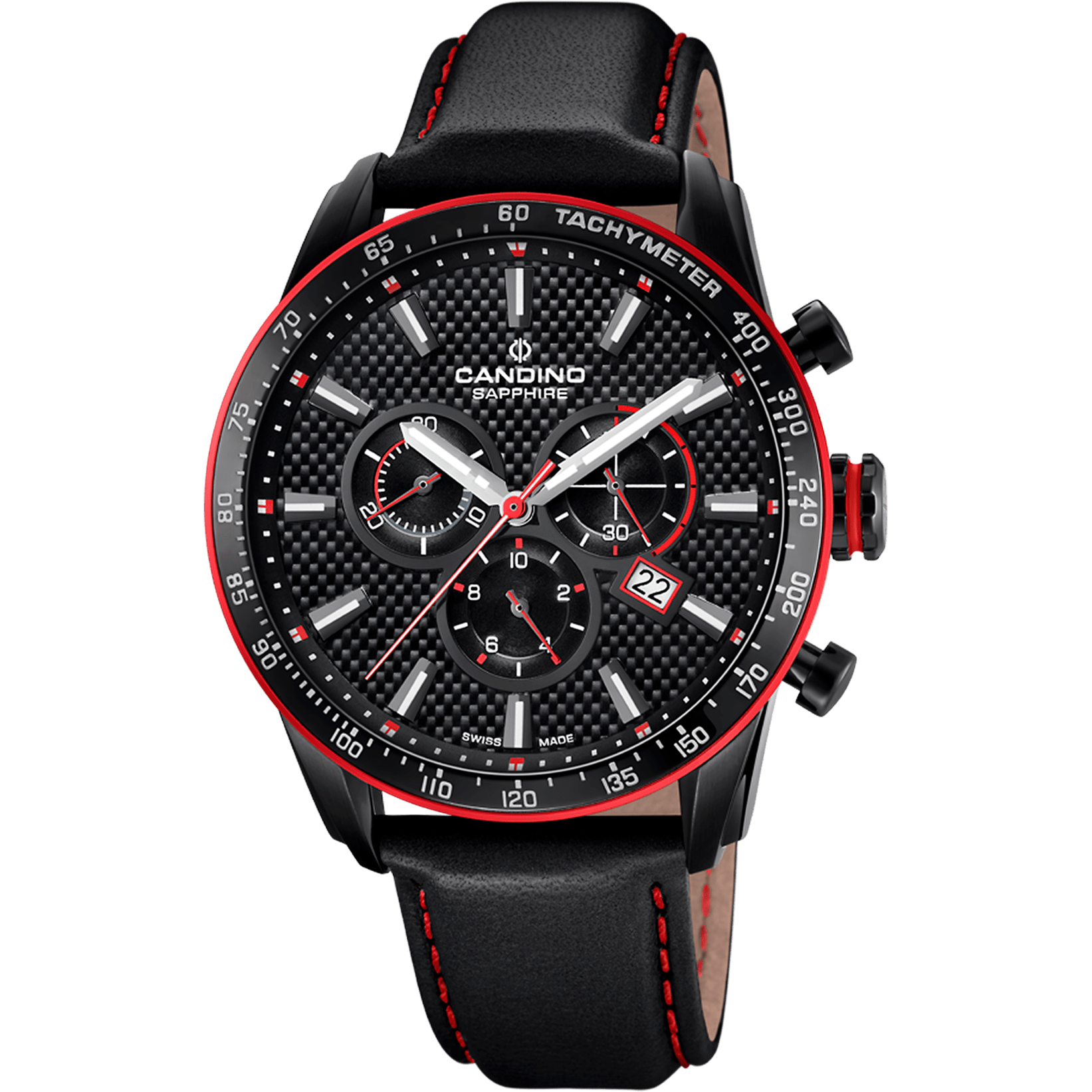 Montre Candino C4683/3 Noir, Bracelet Cuir, Homme