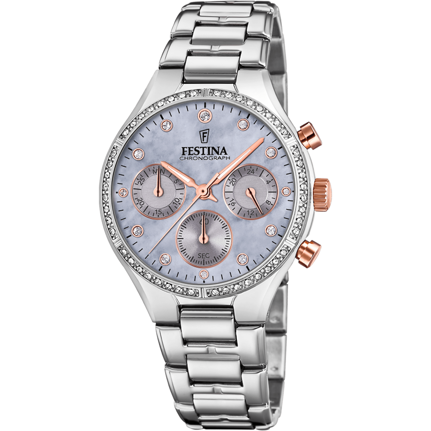 Montre Festina Boyfriend F20401/3 Violet, Bracelet Acier, Femme