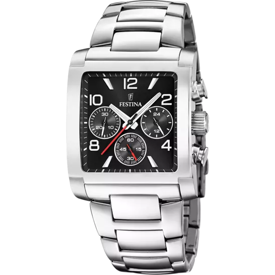 Festina On the Square Watch F20652/3 Black, Steel Strap, Men