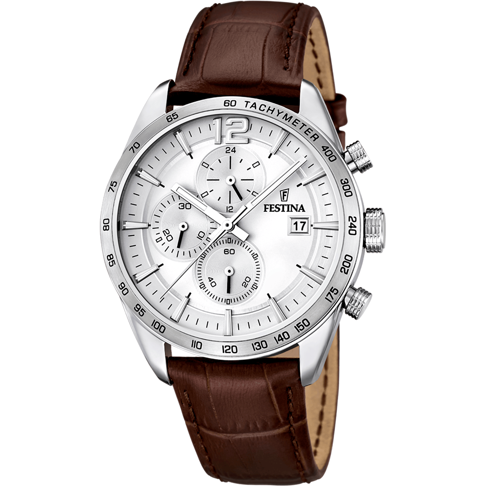 Festina Classic Watch F16760/1 Grey, Leather Strap, Men