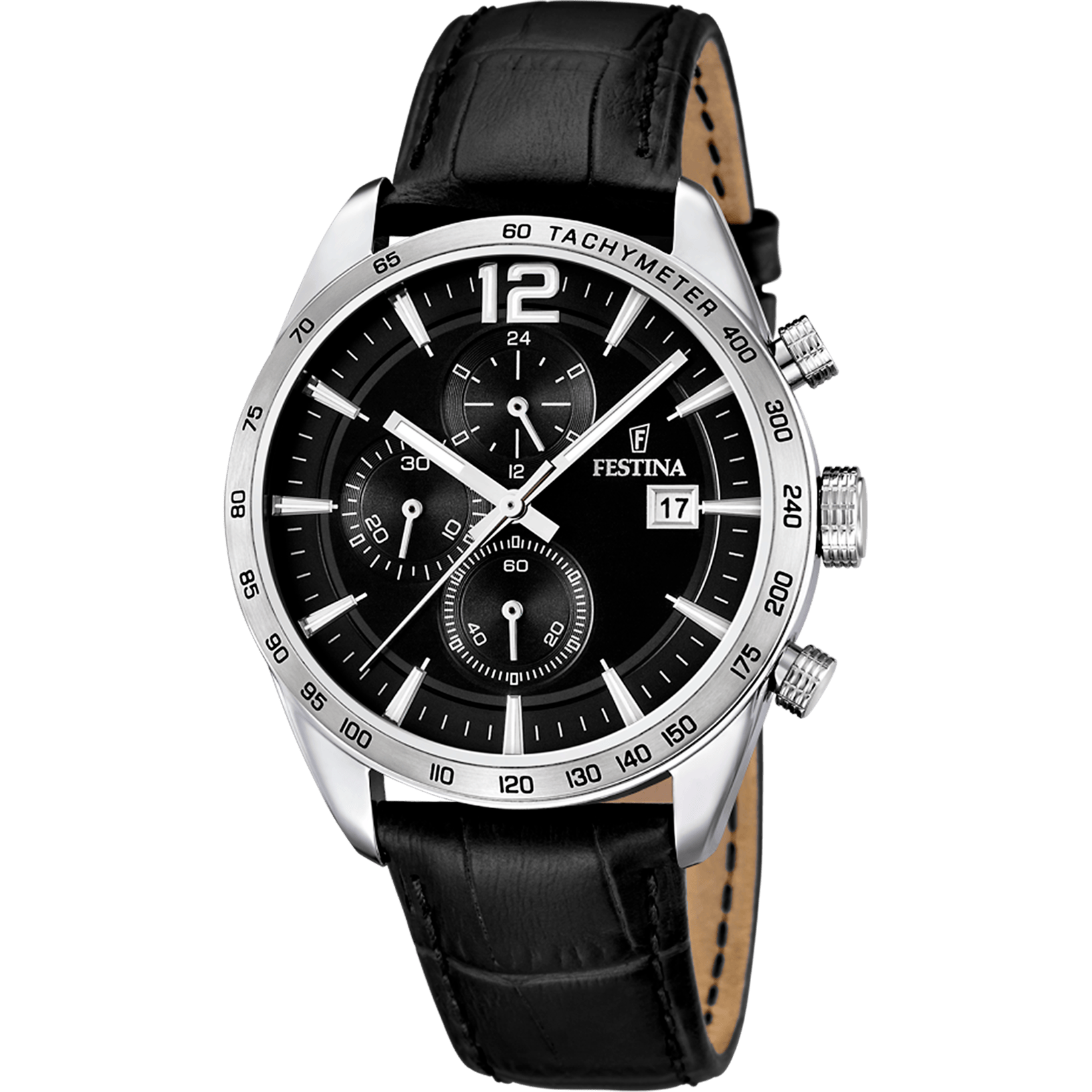 Festina Classic Watch F16760/4 Black, Leather Strap, Men