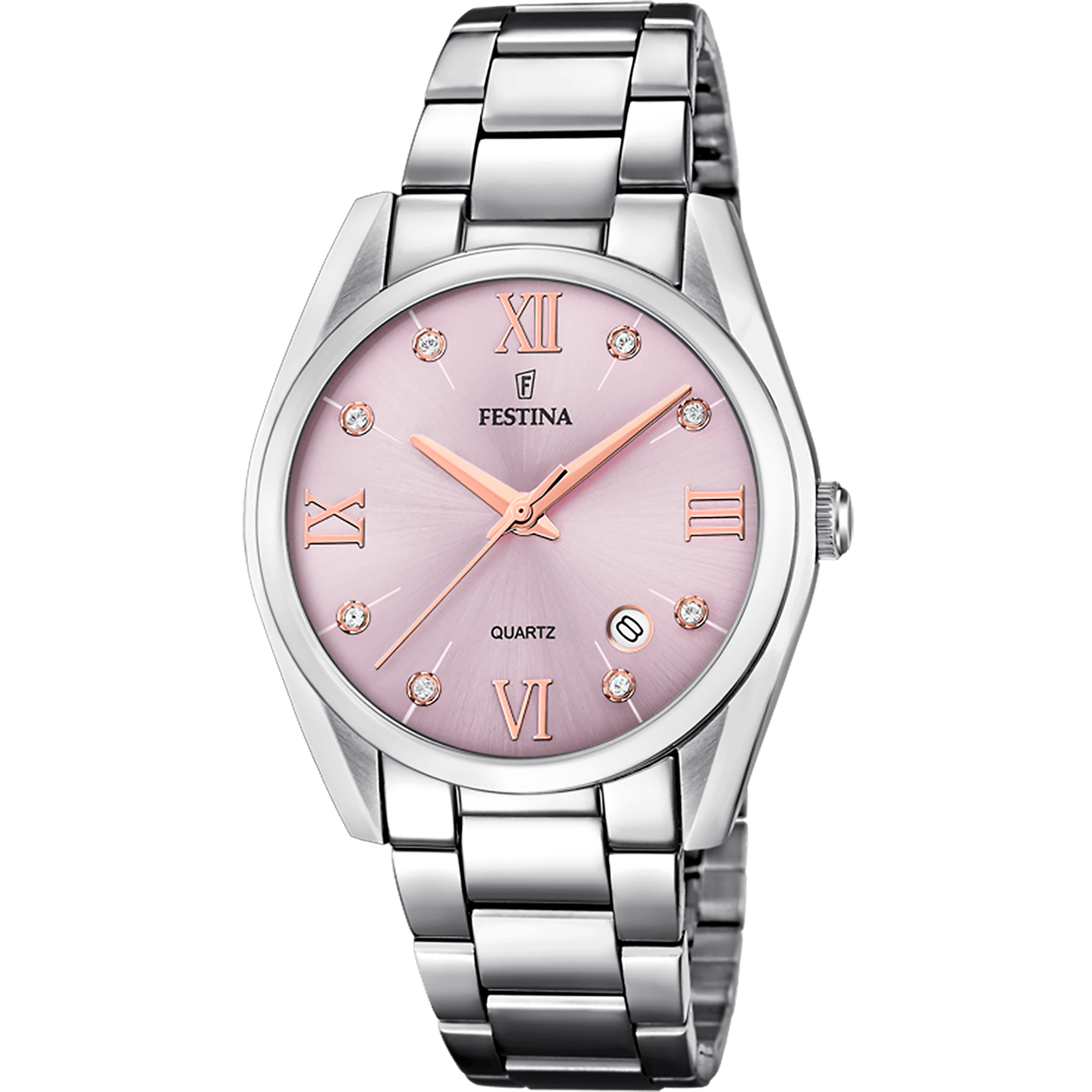 ساعة فيستينا classique-femme-festina F16790/D عنابي، سوار فولاذ، نسائي