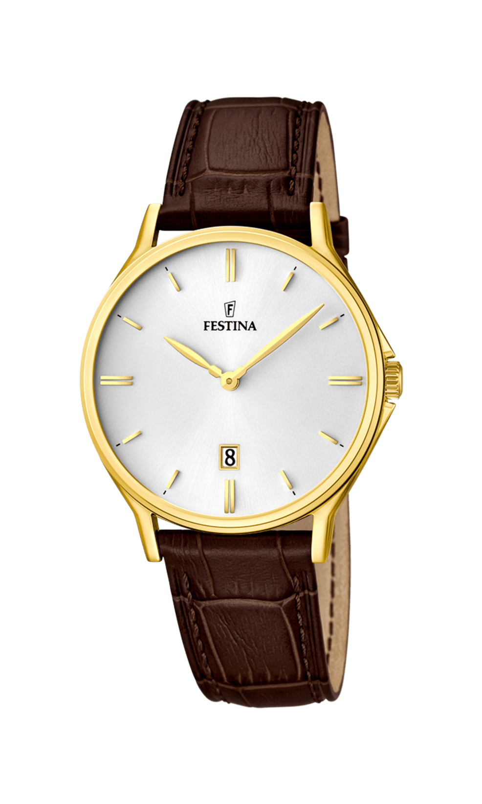Montre Festina Classic F16747/1 Blanc, Bracelet Cuir, Homme – image 3