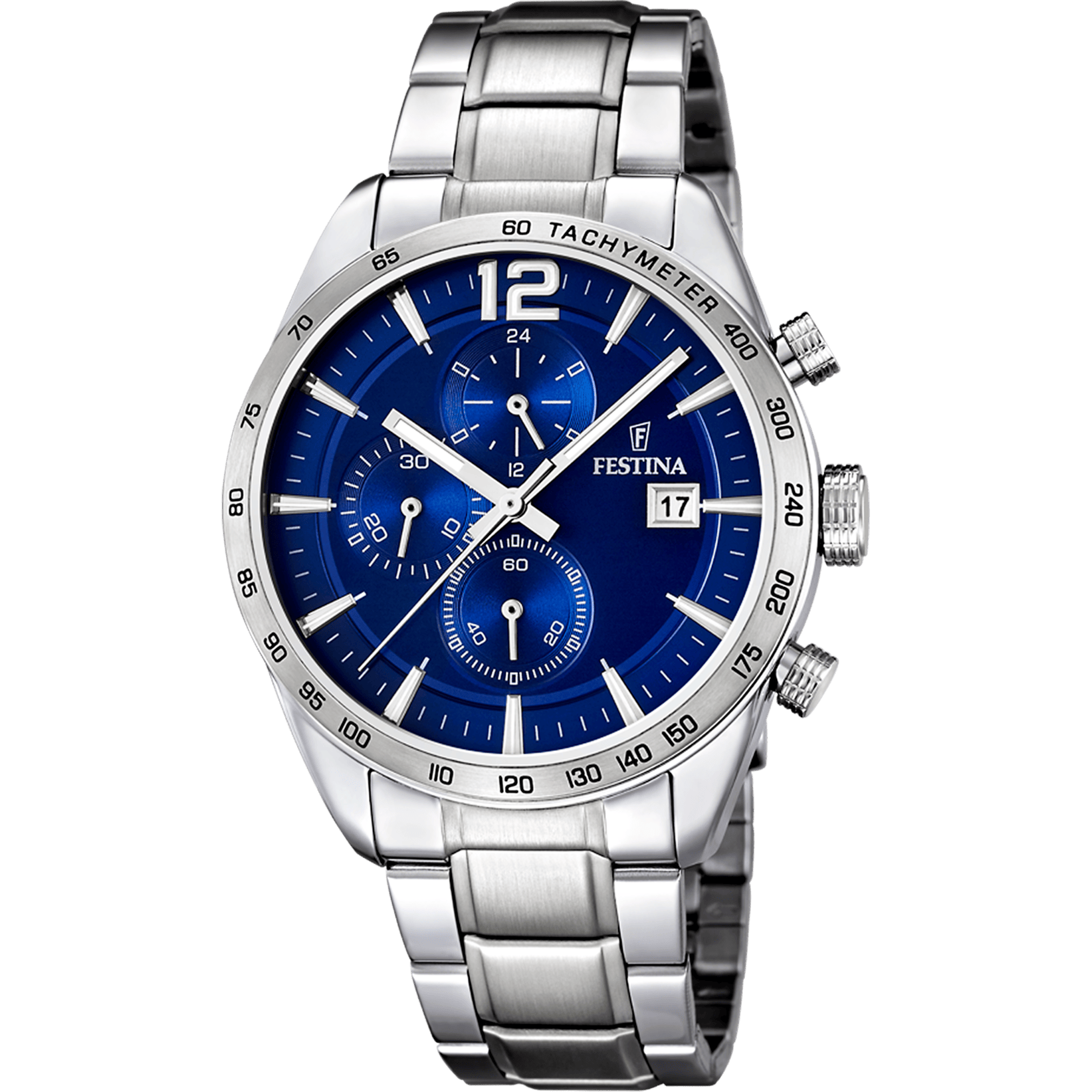 Montre Festina Classic F16759/3 Bleu, Bracelet Acier, Homme