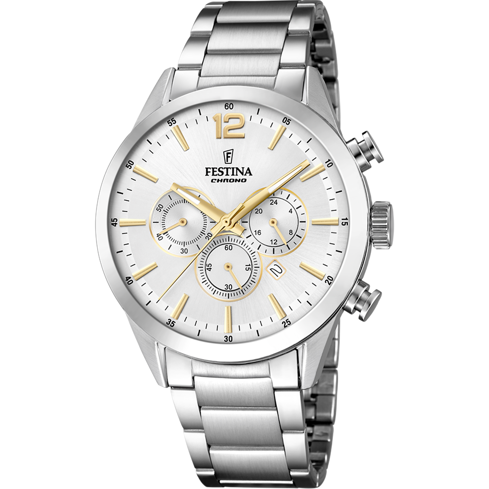 Montre Festina Timeless F20343/1 Gris, Bracelet Acier, Homme