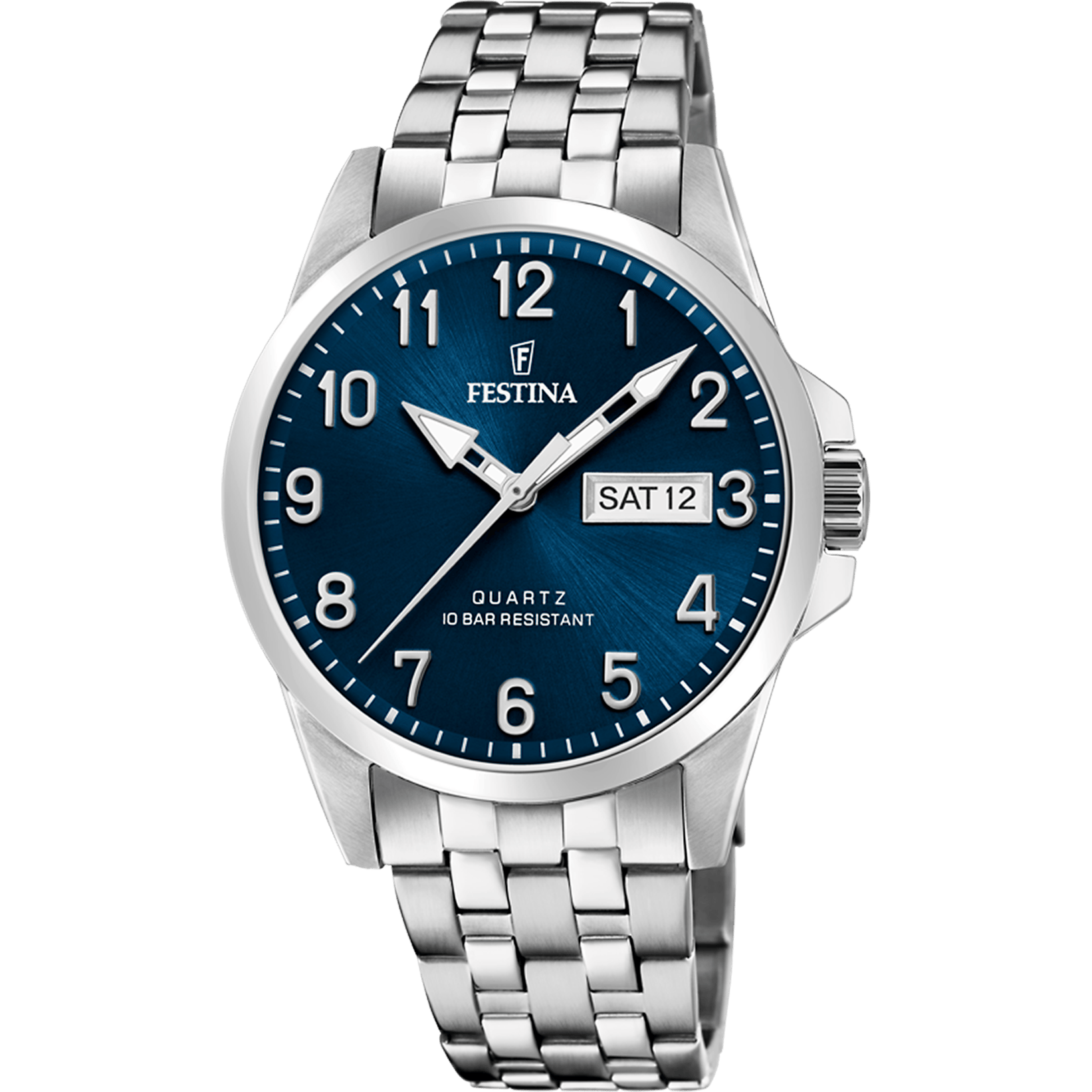Montre Festina Classic F20357/C Bleu, Bracelet Acier, Homme