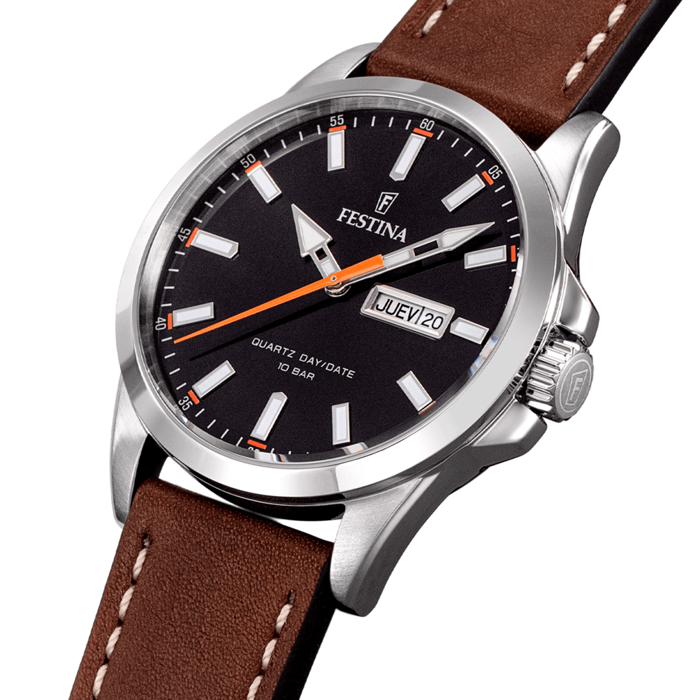 Festina Classic Watch F20358/2 Black, Leather Strap, Men – image 2