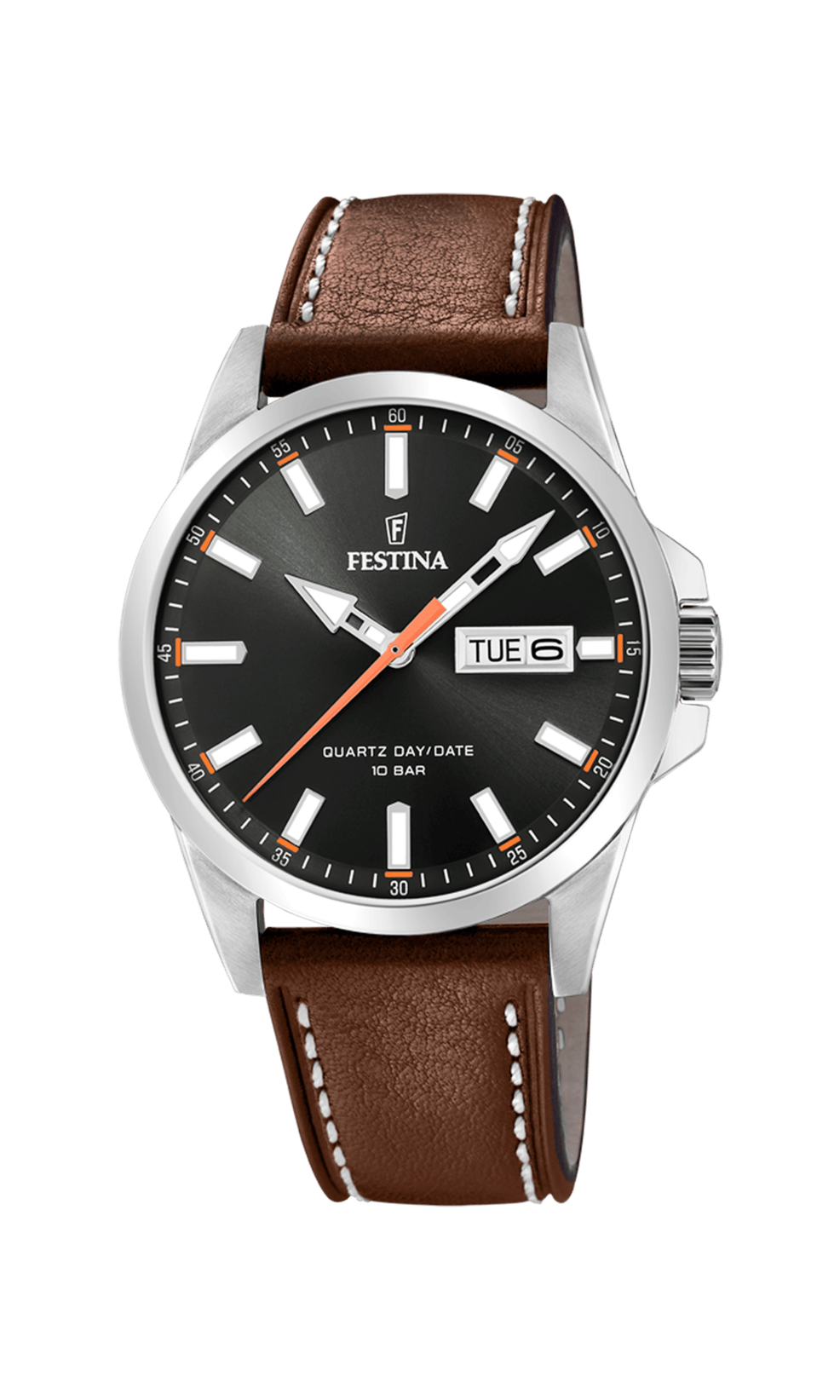 Festina Classic Watch F20358/2 Black, Leather Strap, Men – image 4