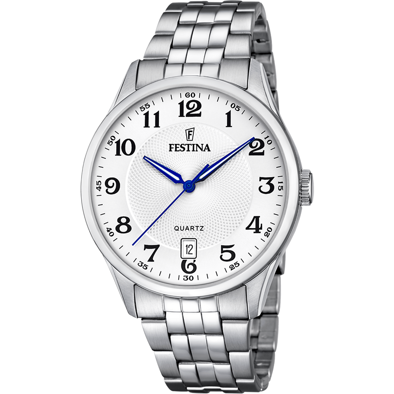 Montre Festina Classic F20425/1 Blanc, Bracelet Acier, Homme