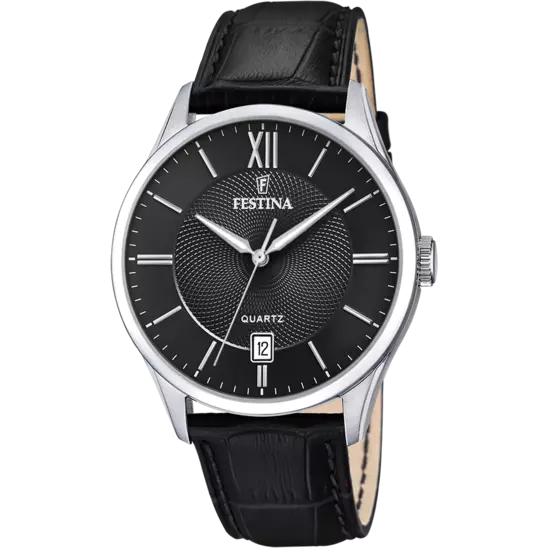 Festina Classic Watch F20426/3 Black, Leather Strap, Men