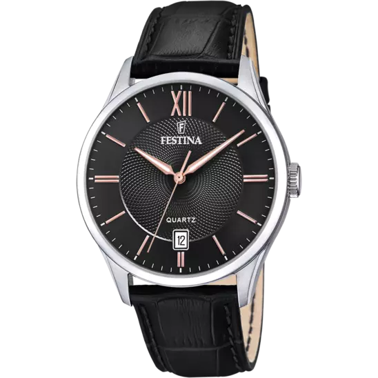Festina Classic Watch F20426/6 Black, Leather Strap, Men