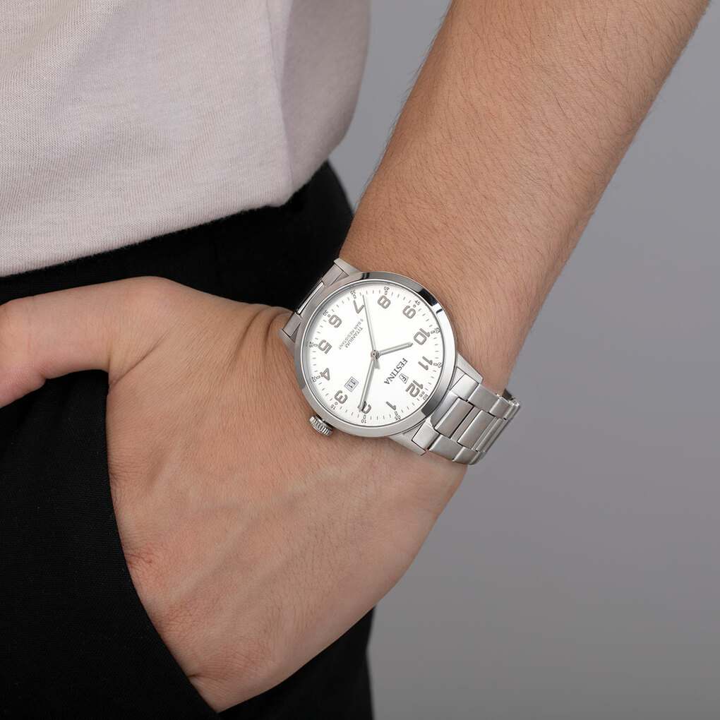 Festina Titanium Watch F20435/1 Silver, Steel Strap, Men – image 4