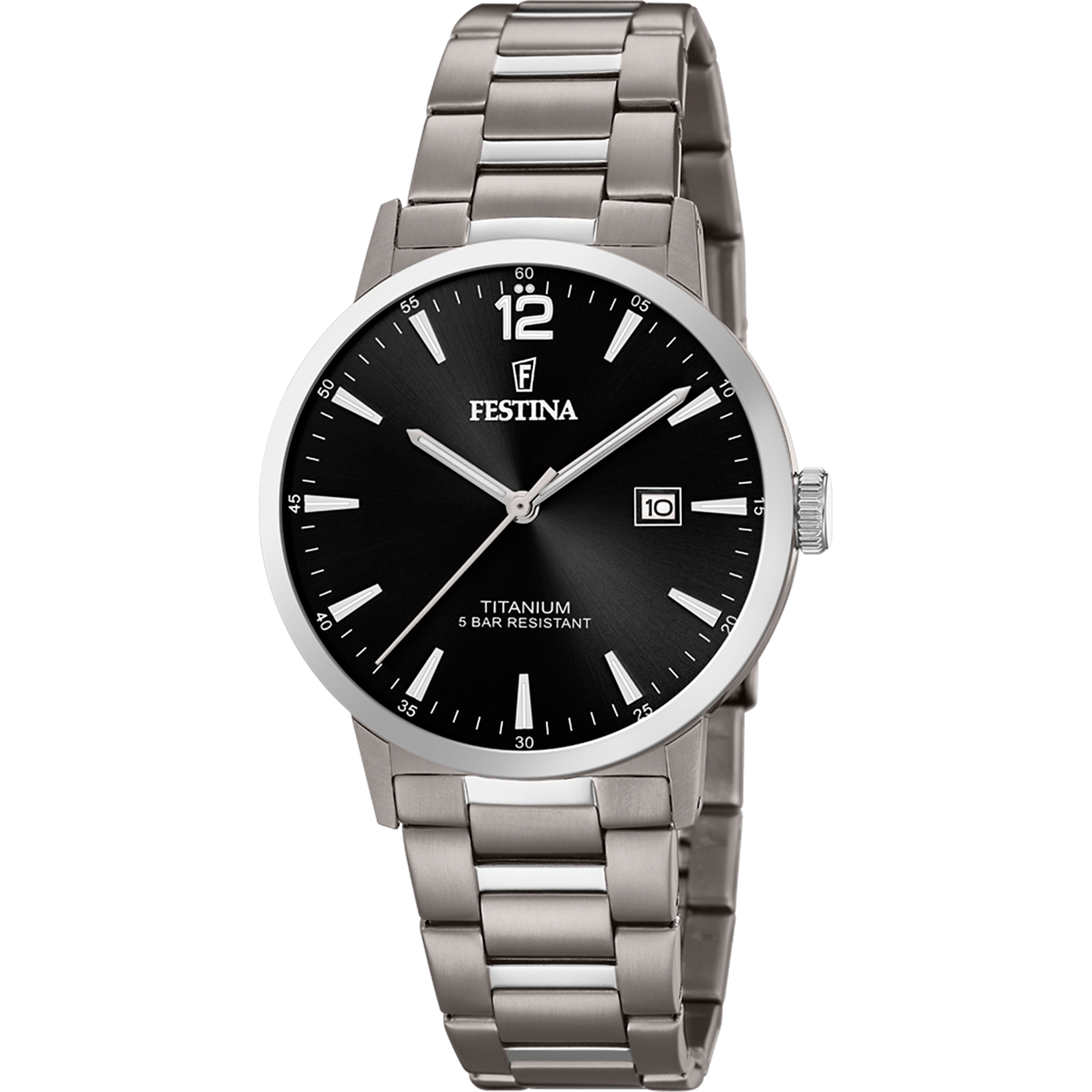 Festina Titanium Watch F20435/3 Black, Steel Strap, Men