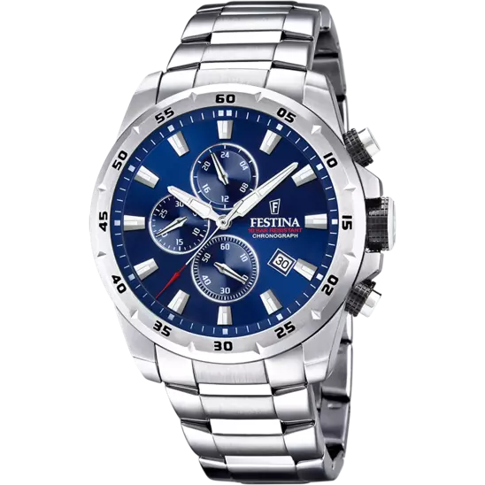 Montre Festina Timeless F20463/2 Bleu, Bracelet Acier, Homme