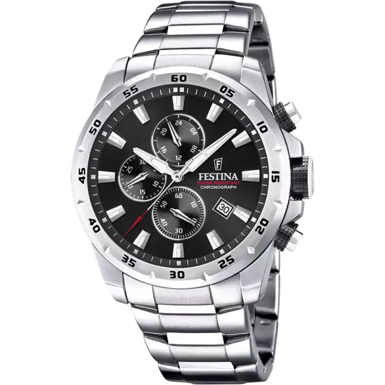 Montre Festina Timeless F20463/4 Noir, Bracelet Acier, Homme