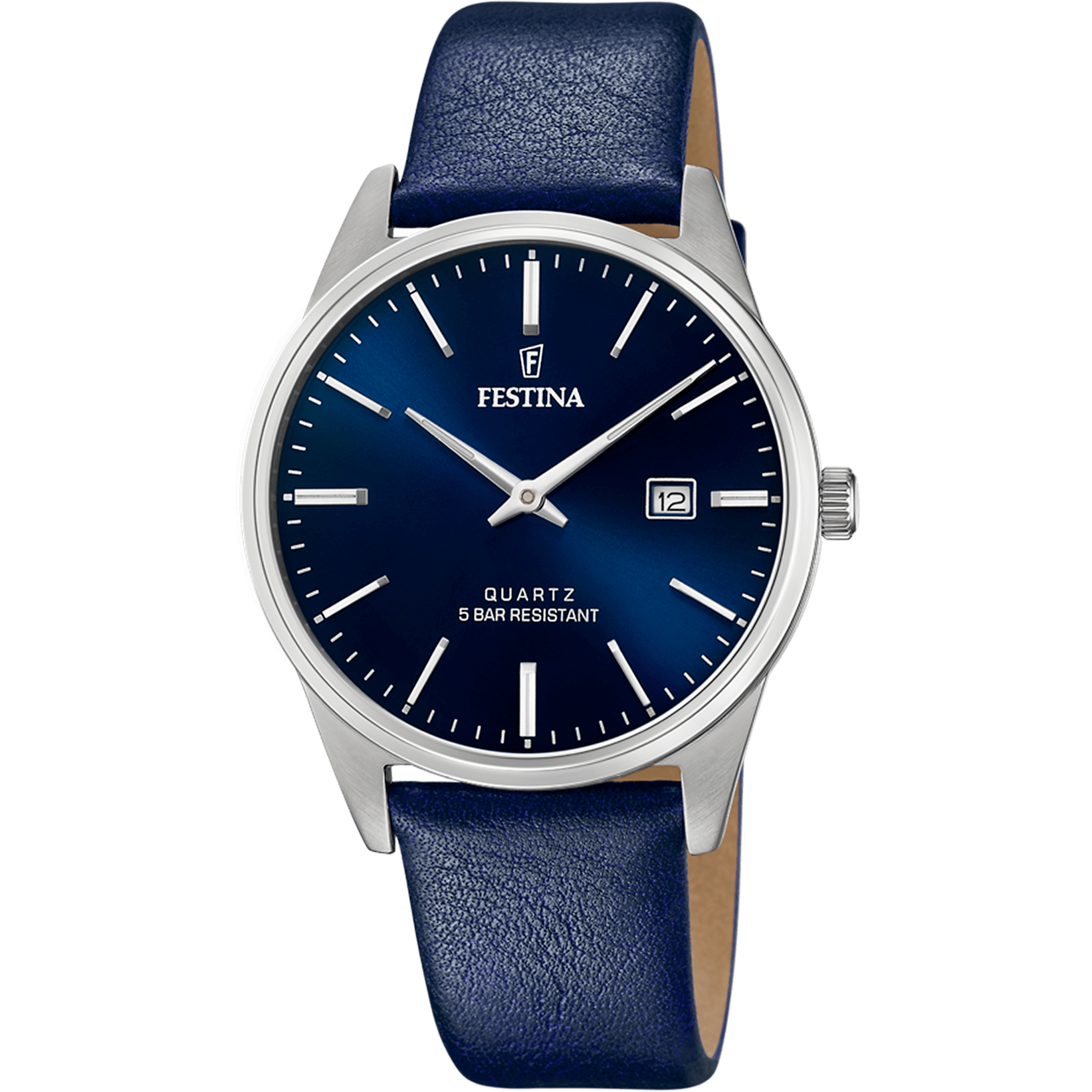 Montre Festina Classic F20512/3 Bleu, Bracelet Cuir, Homme