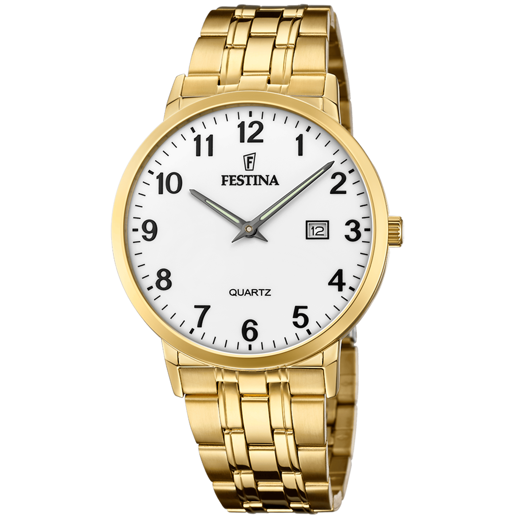 Montre Festina Classic F20513/1 Blanc, Bracelet Acier, Homme