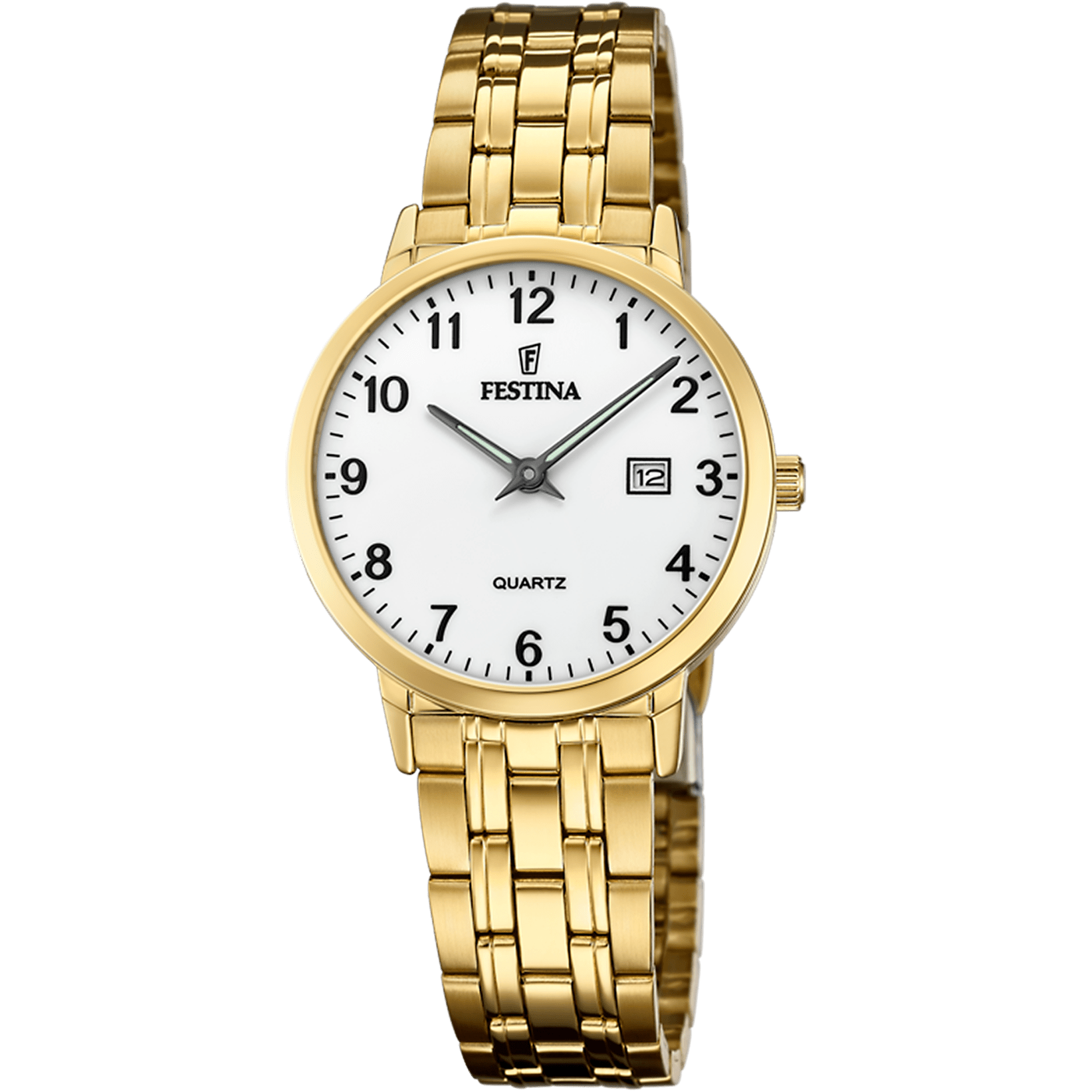 Montre Festina Classic F20514/1 Blanc, Bracelet Acier, Femme