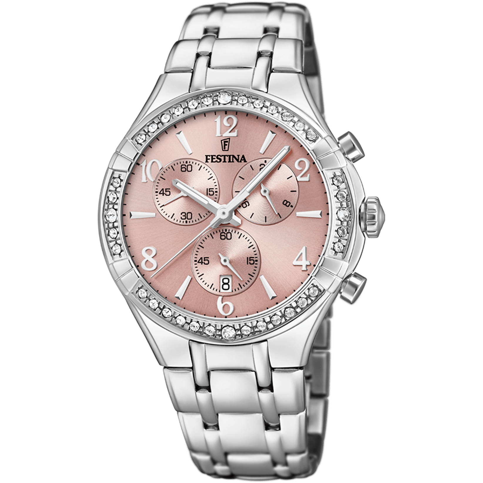Montre Festina Boyfriend F20392/3 Rose, Bracelet Acier, Femme