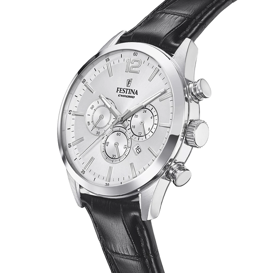 Montre Festina Timeless F20542/1 Gris, Bracelet Cuir, Homme – image 2