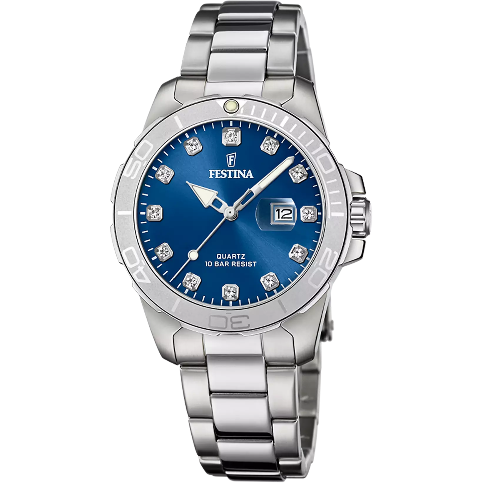 Montre Festina Boyfriend F20503/6 Bleu, Bracelet Acier, Femme