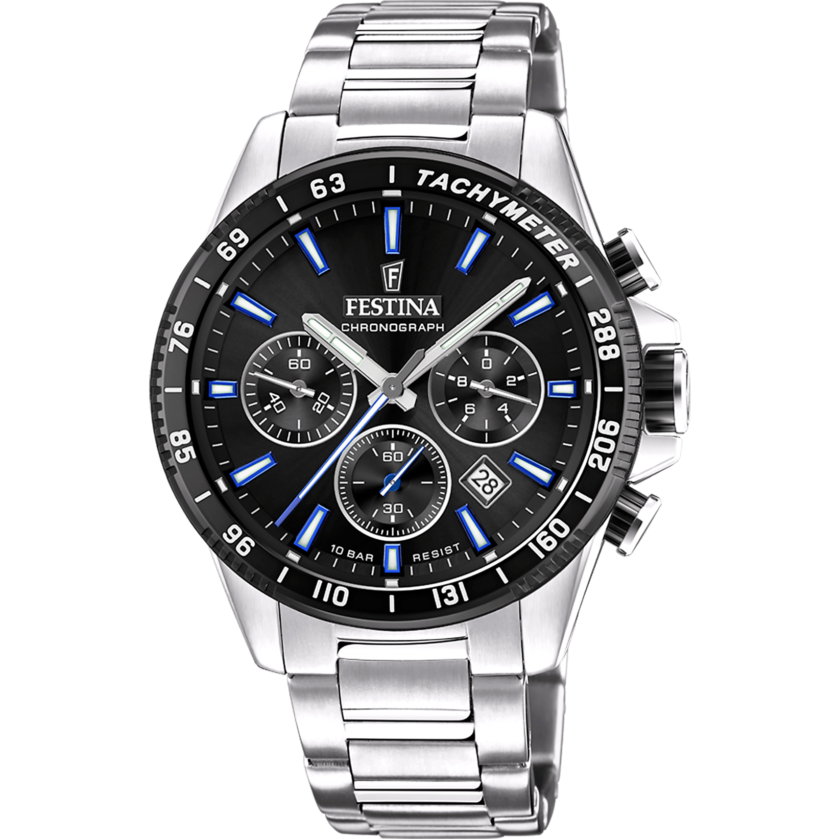 Festina Timeless Watch F20560/5 Black, Steel Strap, Men