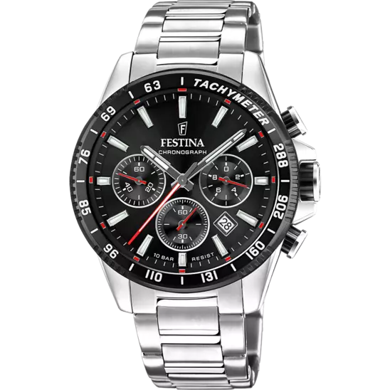 Festina Timeless Watch F20560/6 Black, Steel Strap, Men