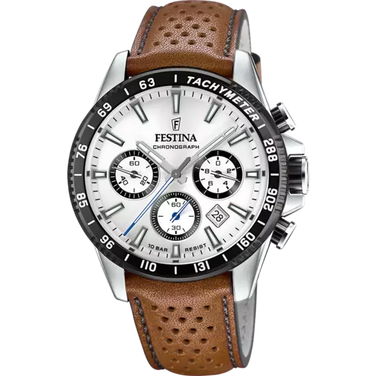 Montre Festina Timeless F20561/1 Gris, Bracelet Cuir, Homme