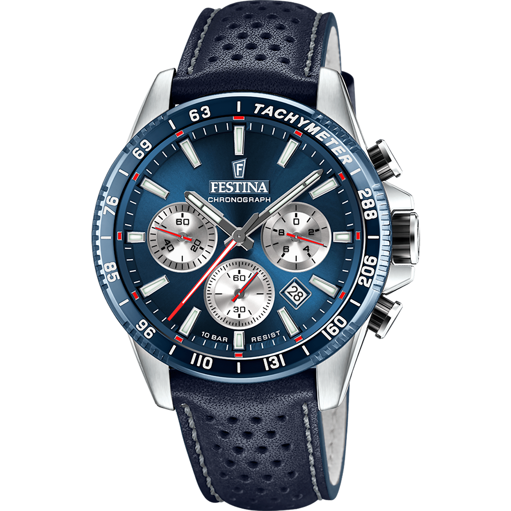Montre Festina Timeless F20561/2 Bleu, Bracelet Cuir, Homme