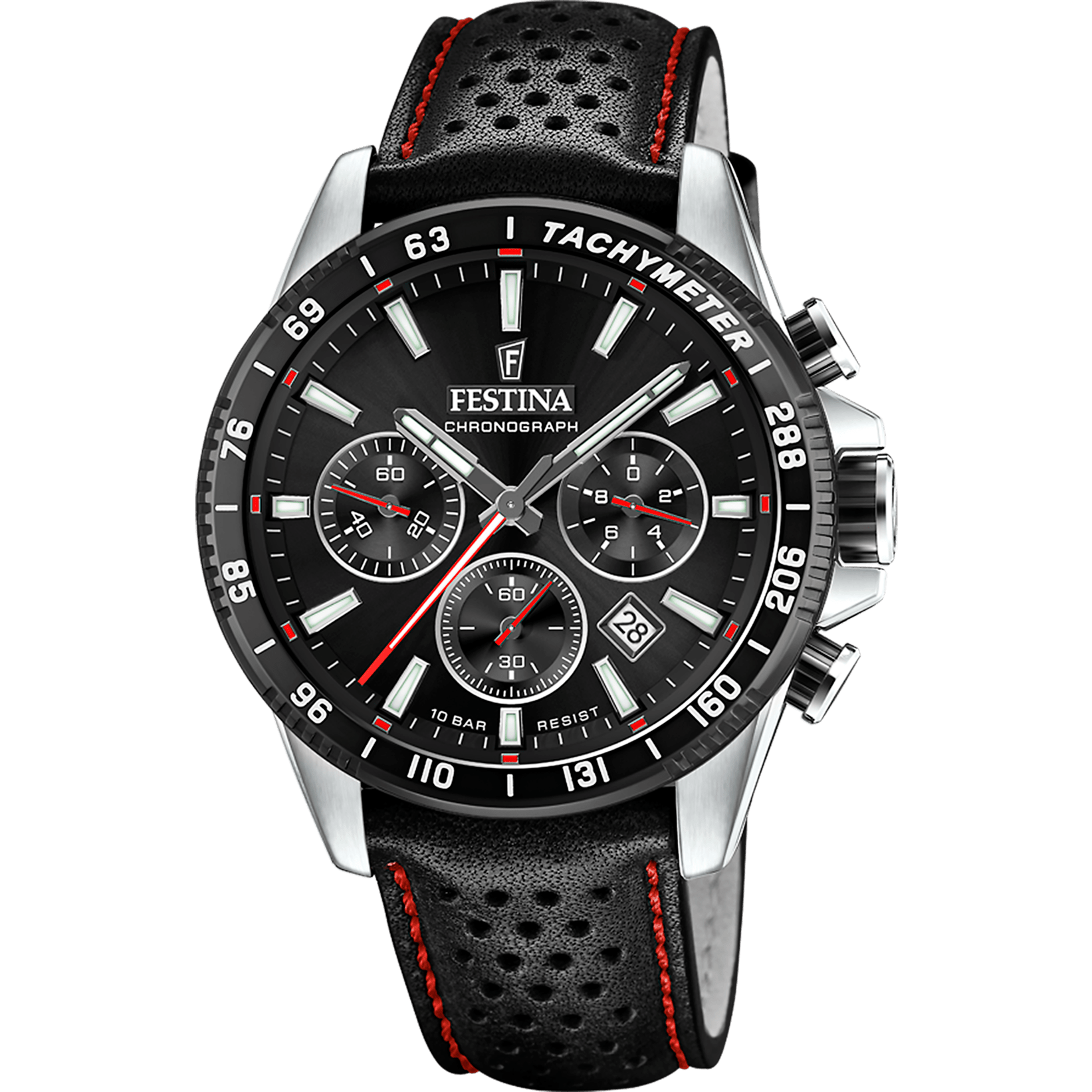 Montre Festina Timeless F20561/4 Noir, Bracelet Cuir, Homme