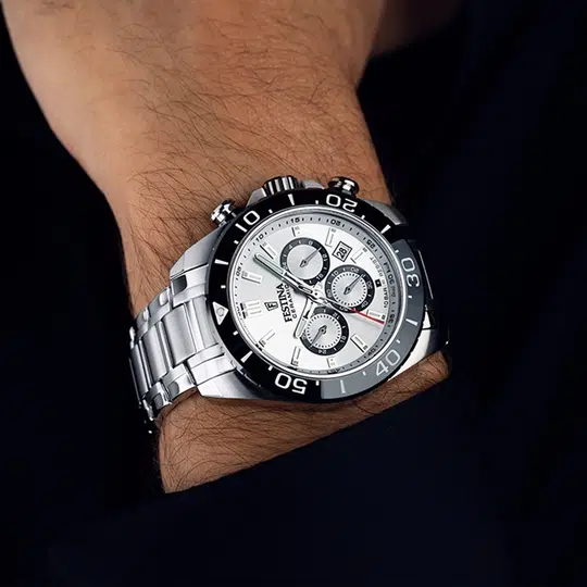 Montre Festina Saphir F20575/1 Blanc, Bracelet Acier, Homme – image 2