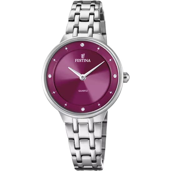 Montre Festina Madmoiselle F20600/2 Bordeaux, Bracelet Acier, Femme