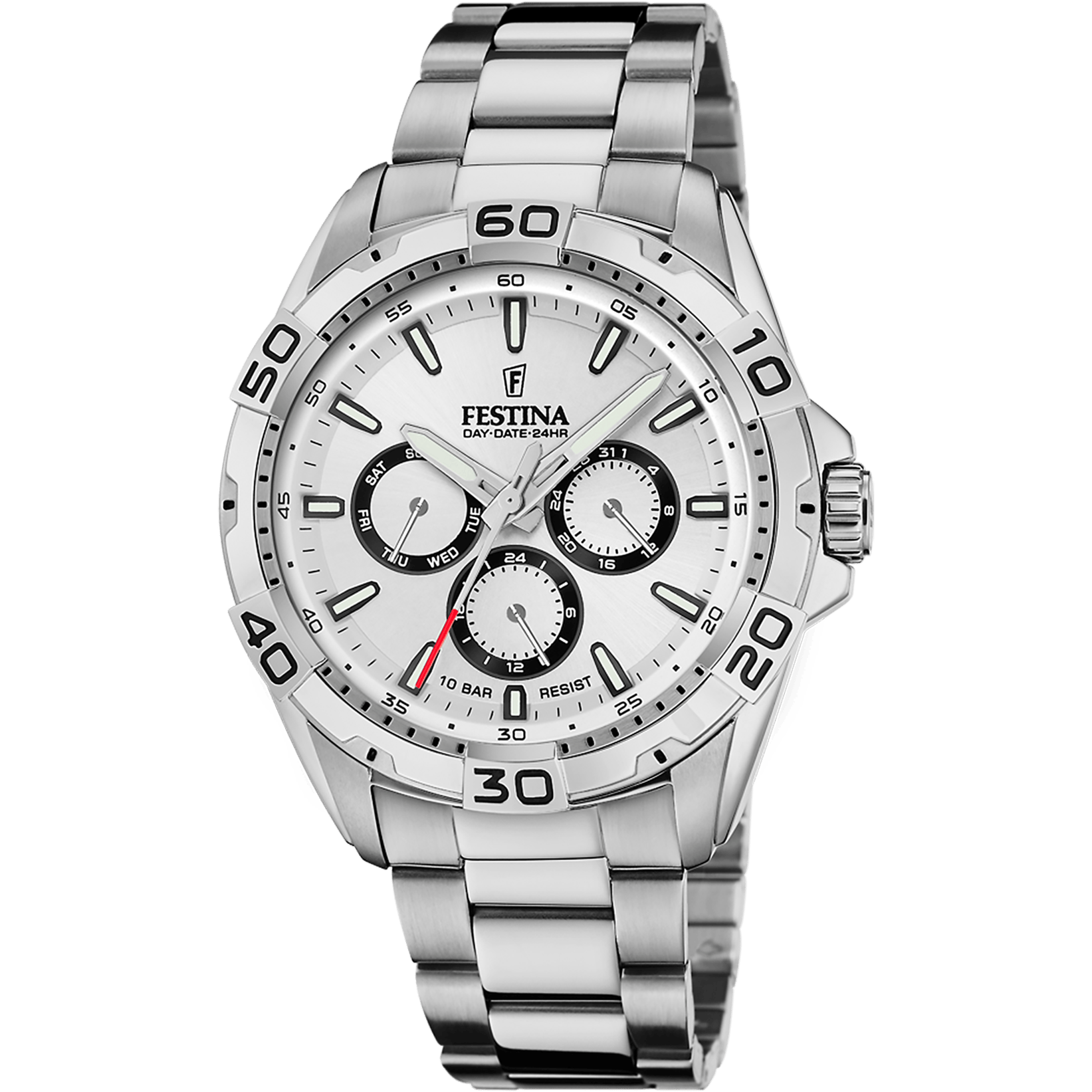 Festina Multifunction Watch F20623/1 White, Steel Strap, Men