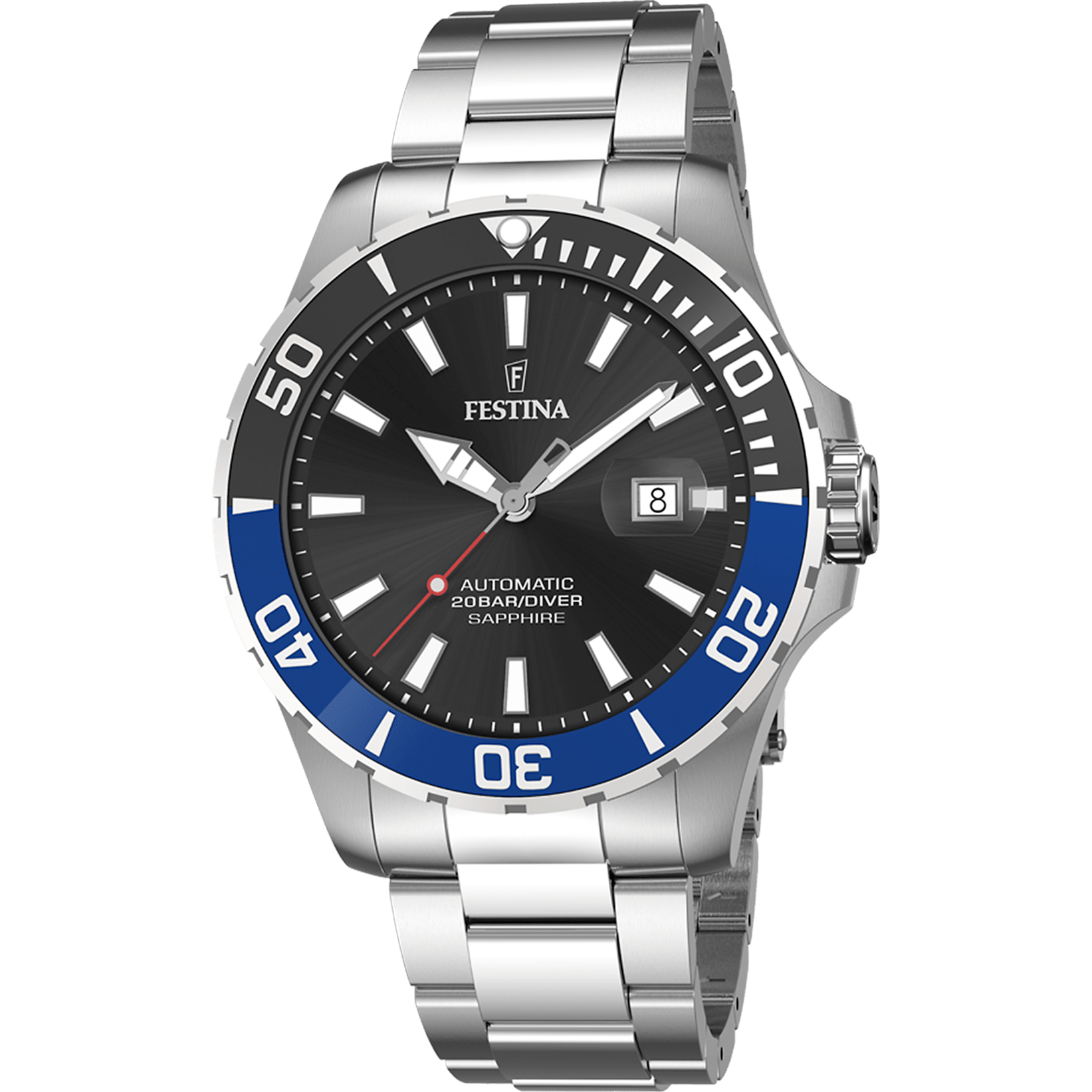 Montre Festina automatic-homme-festina F20531/6 Noir, Bracelet Acier, Homme