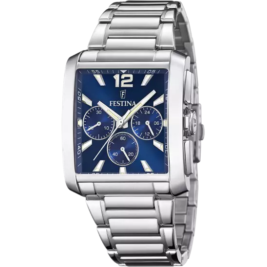 Festina Watch F20635/2 Blue, Steel Strap, Men