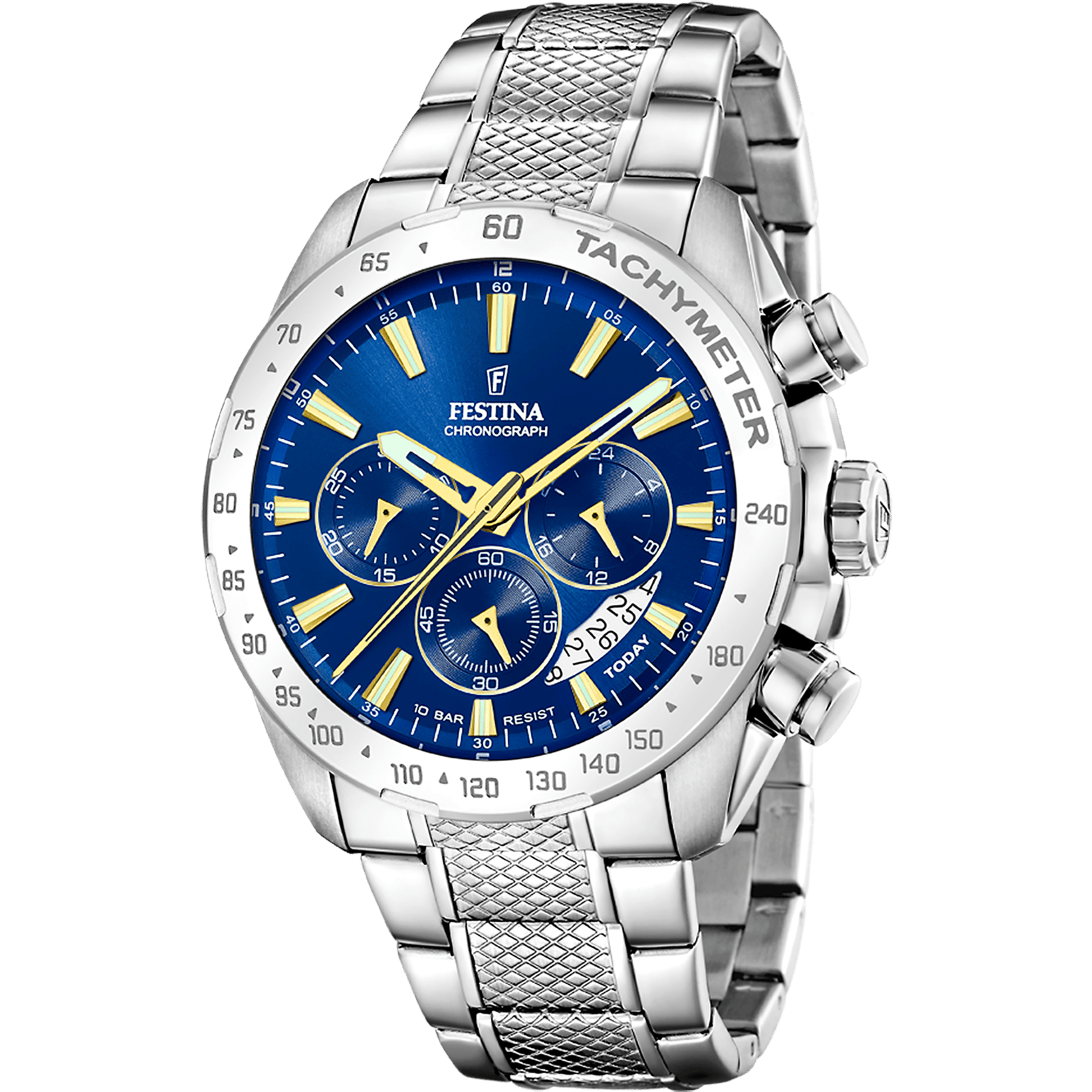 Montre Festina Timeless F20668/2 Bleu, Bracelet Acier, Homme