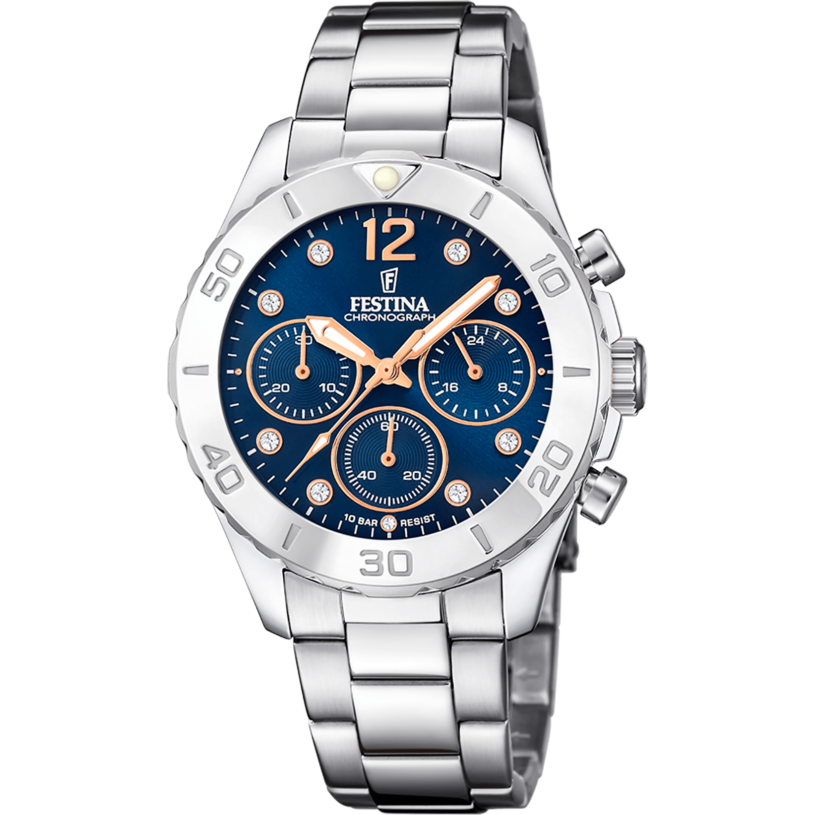 Montre Festina Boyfriend F20603/3 Bleu, Bracelet Acier, Femme