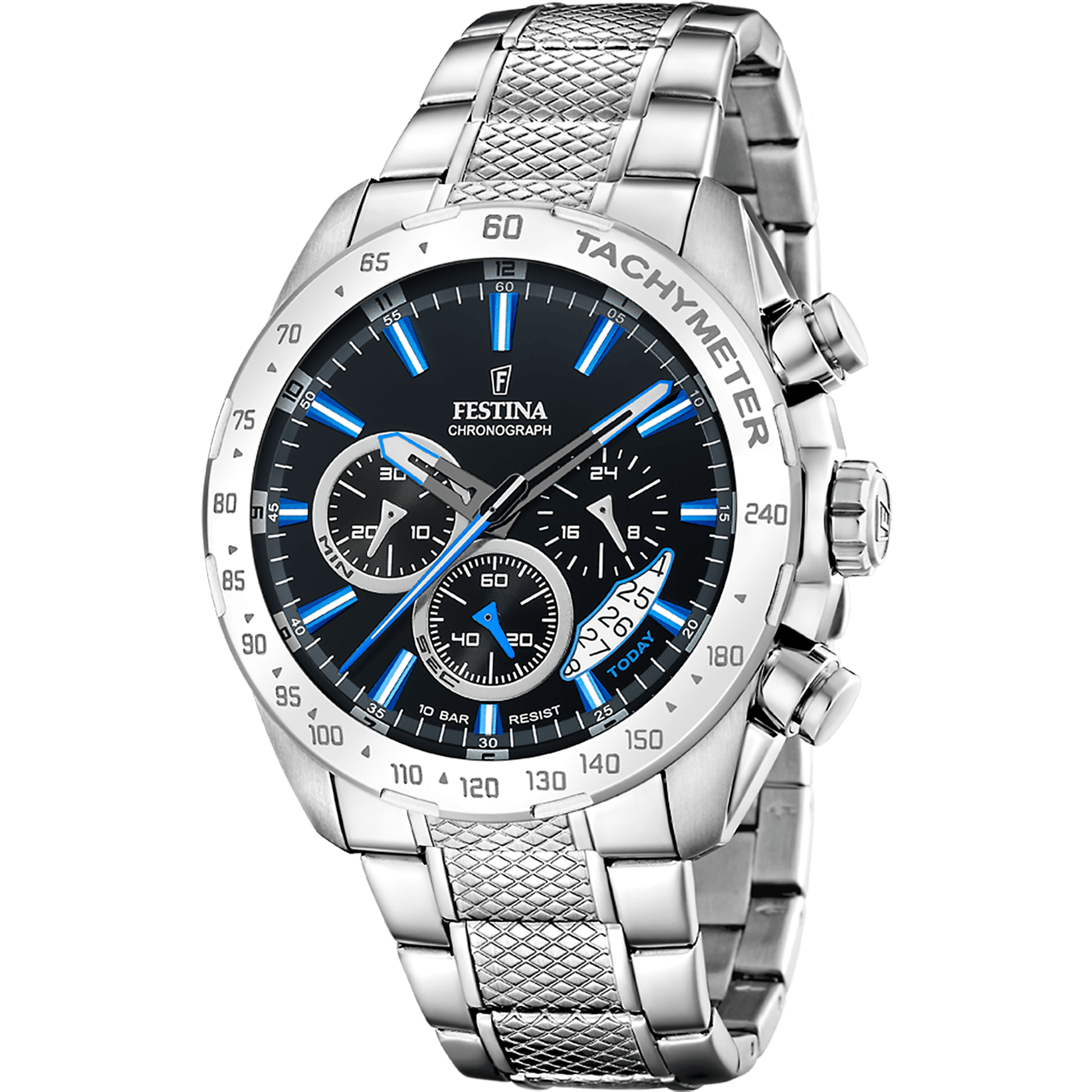 Montre Festina Timeless F20668/6 Noir, Bracelet Acier, Homme