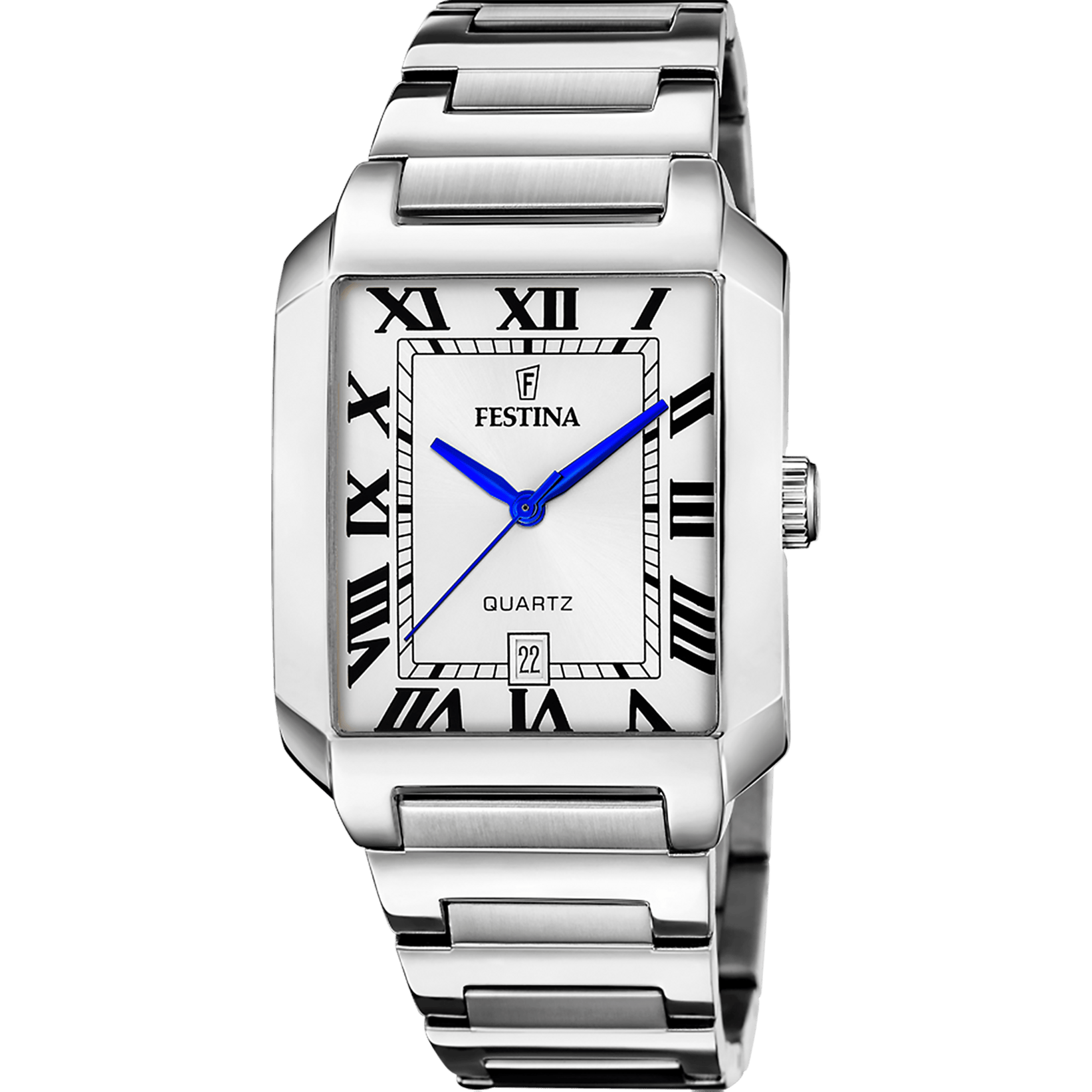 Montre Festina On the Square F20677/1 Gris, Bracelet Acier, Homme