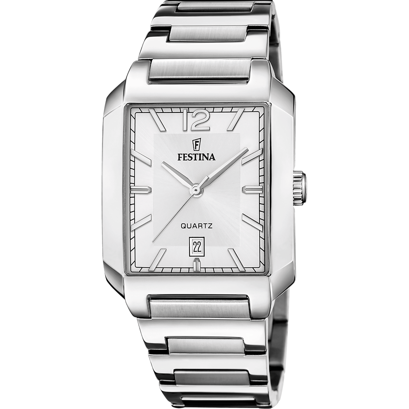 Festina On the Square Watch F20677/2 Grey, Steel Strap, Men
