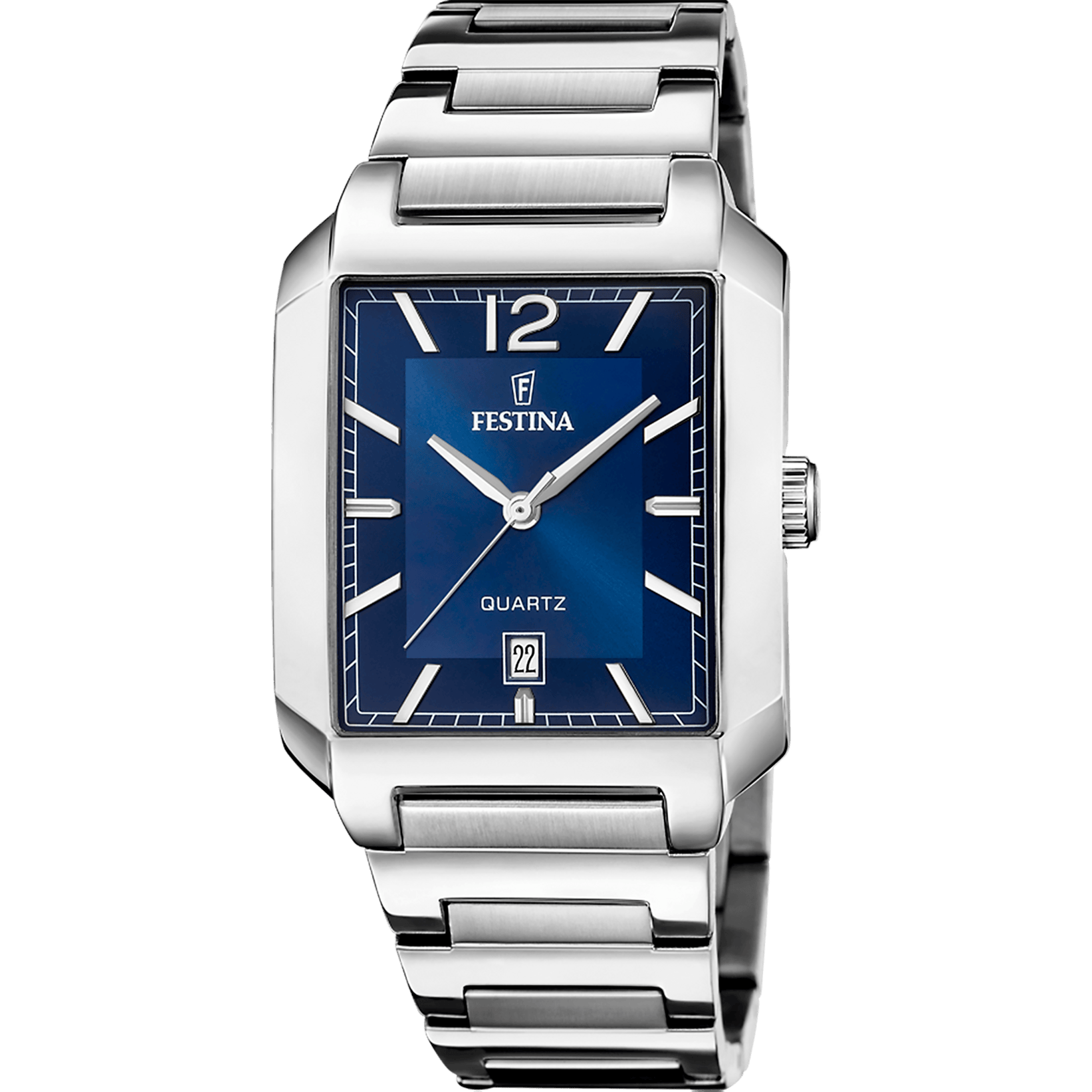 Festina On the Square Watch F20677/3 Blue, Steel Strap, Men