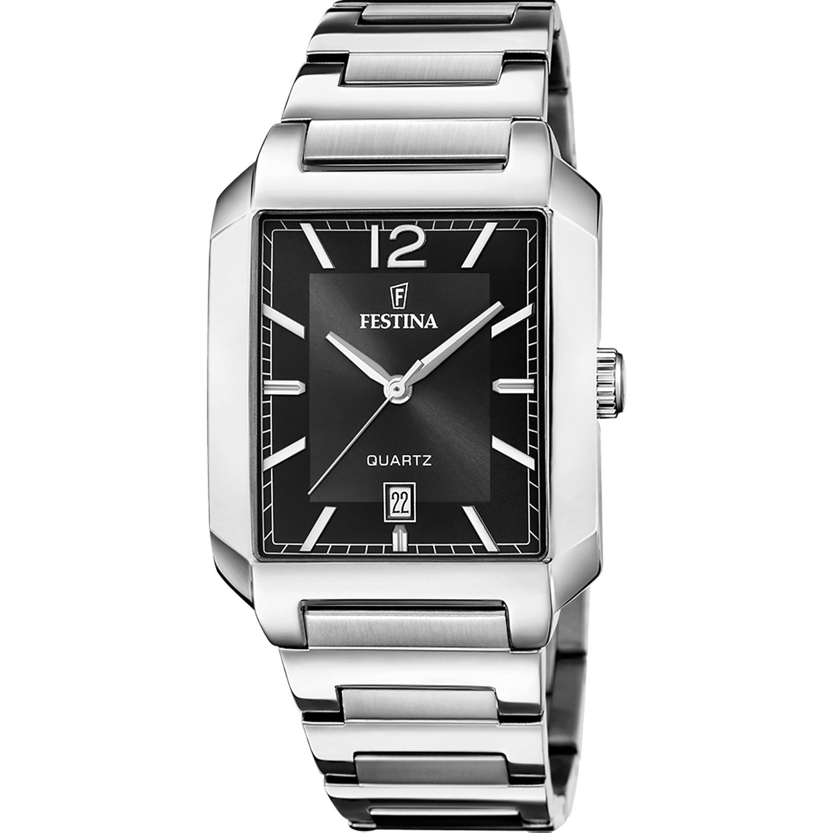 Festina On the Square Watch F20677/4 Black, Steel Strap, Men