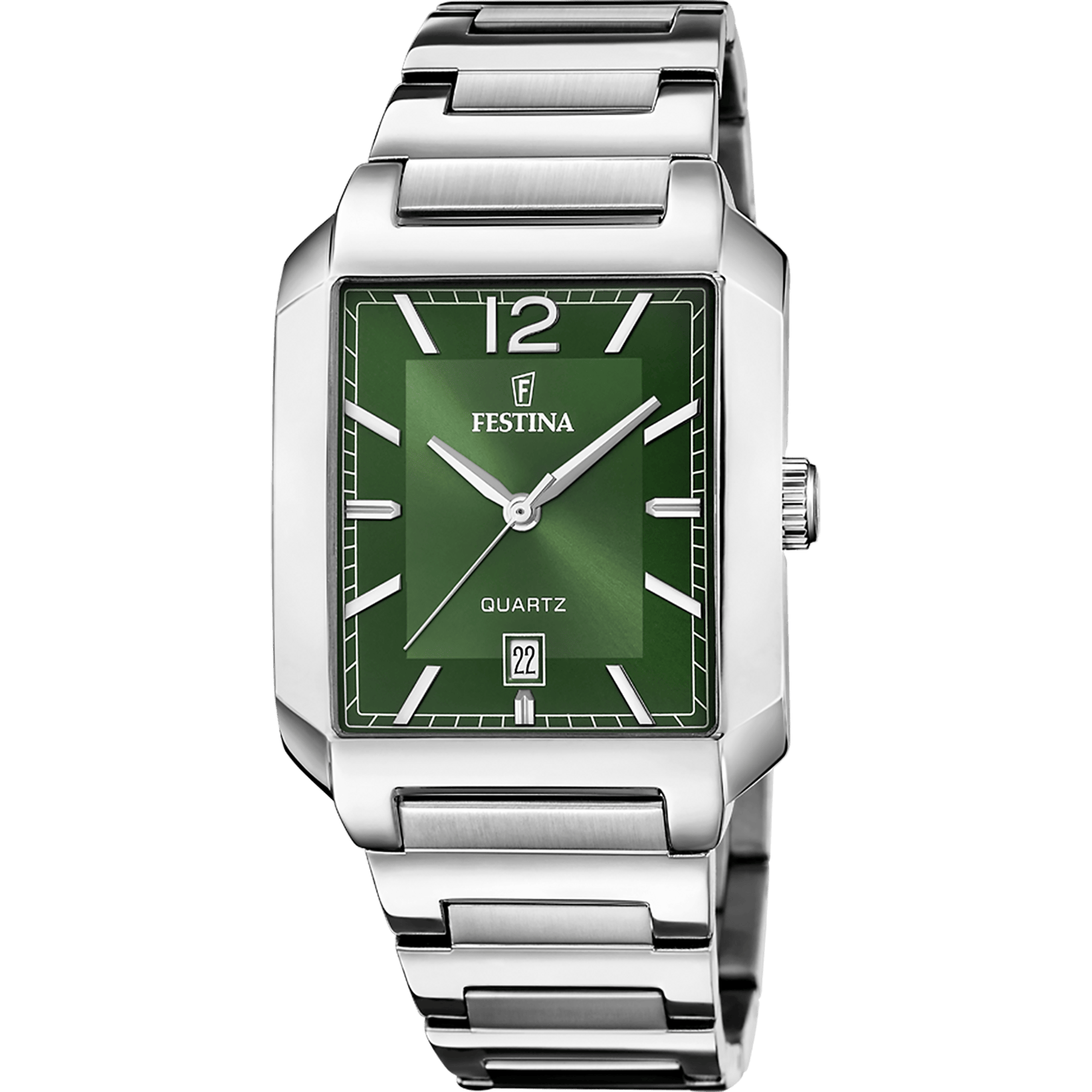 Festina On the Square Watch F20677/5 Green, Steel Strap, Men
