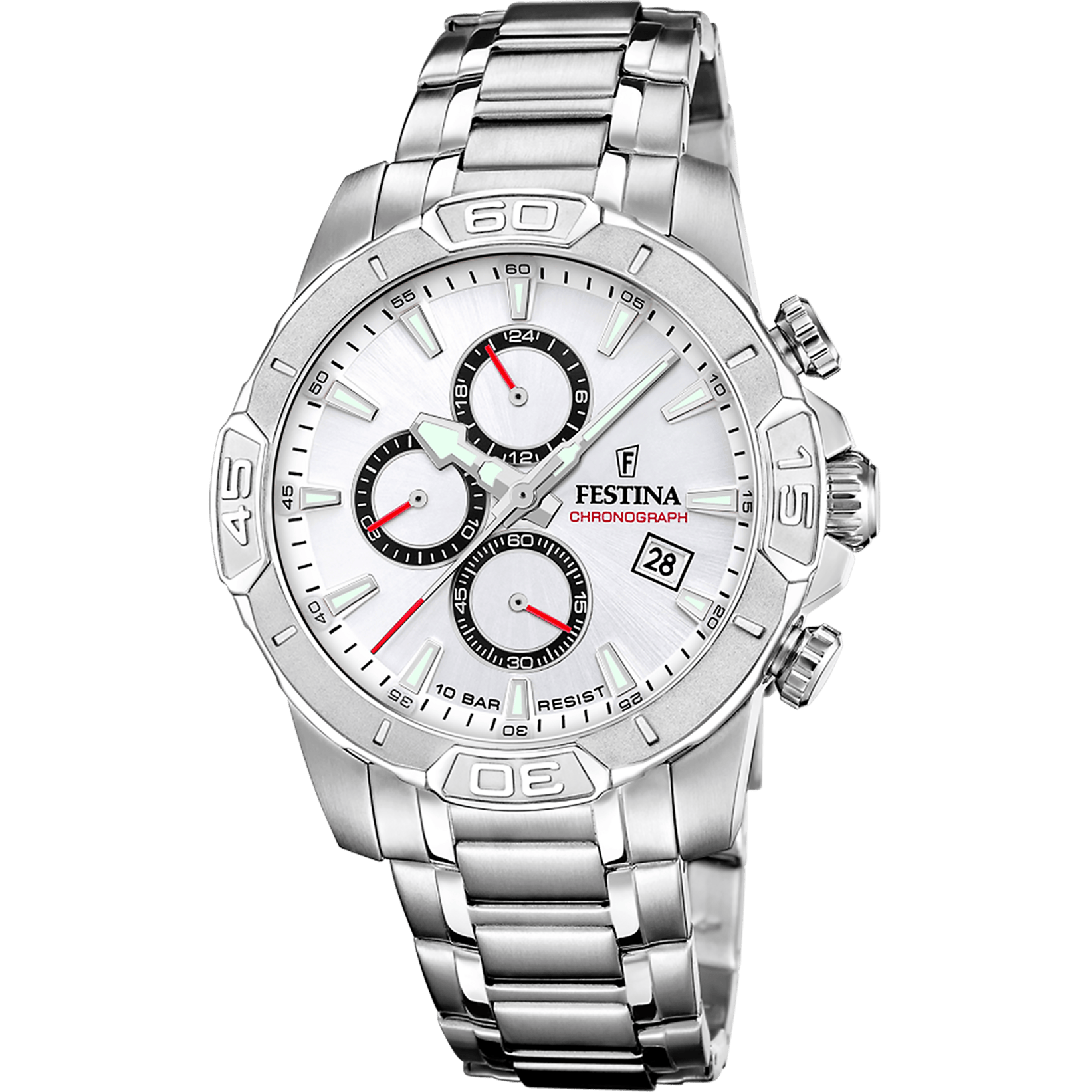 Festina Timeless Watch F20704/1 White, Steel Strap, Men