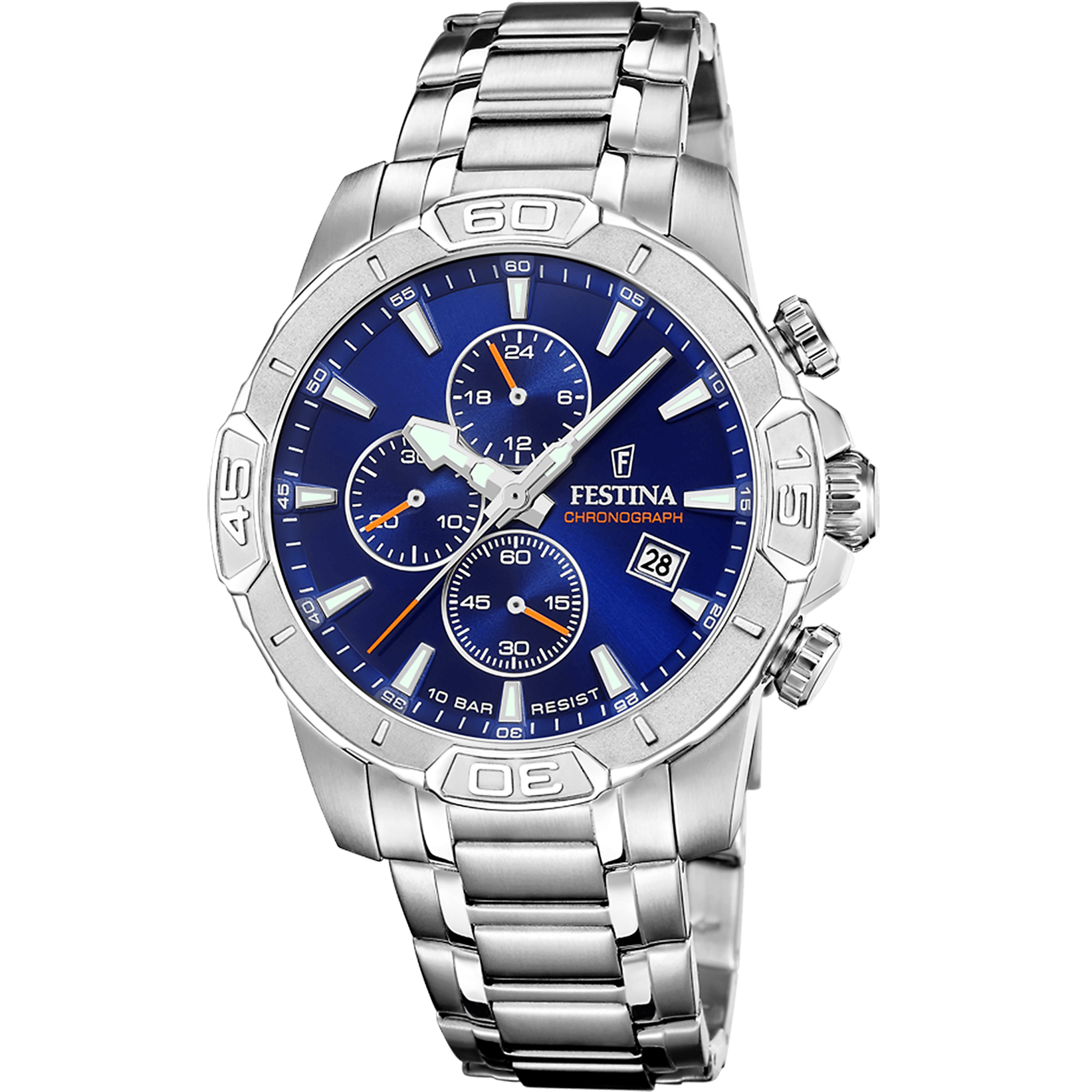 Festina Timeless Watch F20704/2 Blue, Steel Strap, Men